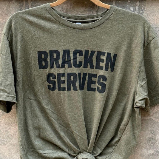 Bracken Serves tee shirt